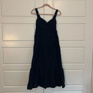 ZARA black embroidered maxi dress